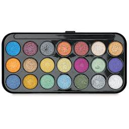 Niji Pearlescent Watercolor Pans - Assorted, Set of 21 colors, Pans