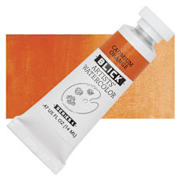 Blick Artists' Watercolor - Cadmium Orange, 14 ml tube and swatch