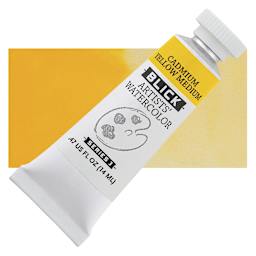 Blick Artists' Watercolor - Cadmium Yellow Medium, 14 ml tube and swatch