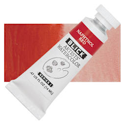 Blick Artists' Watercolor - Naphthol Red, 14 ml tube and swatch