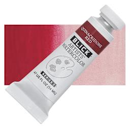 Blick Artists' Watercolor - Quinacridone Red, 14 ml tube and swatch