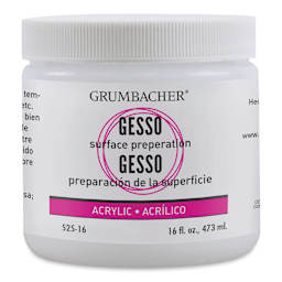 Grumbacher Acrylic Gesso - Front of 16 oz Jar shown