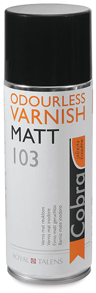 Royal Talens Cobra Painting Varnishes - Front of 400 ml can of Matte Varnish