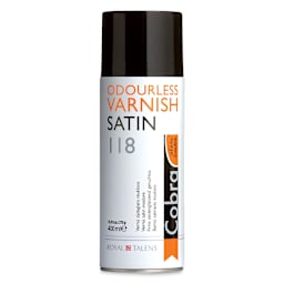Royal Talens Cobra Painting Varnishes - Front of 400 ml can of Satin Varnish