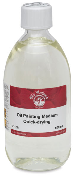 Quick Drying Painting Medium - Front view of 500 ml bottle