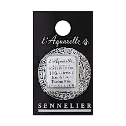 Sennelier French Artists' Watercolor - Titanium White, Half Pan
