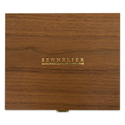 Sennelier French Artists' Watercolors - Set of 24, top of wood case