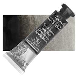Sennelier French Artists' Watercolor - Lamp Black, 10 ml, Tube and swatch