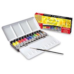 Sennelier French Artists' Watercolor Set - Metal Case, Set of 12 tubes and package