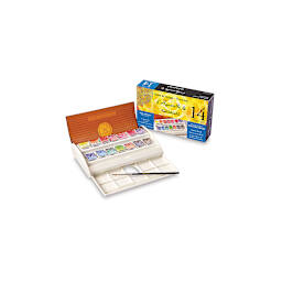 Sennelier French Artists' Watercolor Set - Travel Set of 14 colors and package