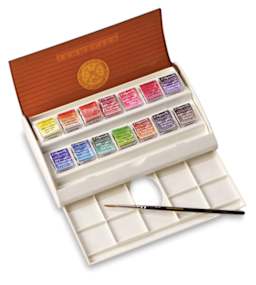 Sennelier French Artists' Watercolor Set - Travel, Set of 14 colors, half pans
