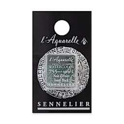 Sennelier French Artists' Watercolor - Ivory Black, Half Pan