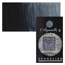 Sennelier French Artists' Watercolor - Payne's Grey, Half Pan and swatch