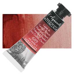 Sennelier French Artists' Watercolor - Alizarin Crimson, 10 ml, Tube and swatch