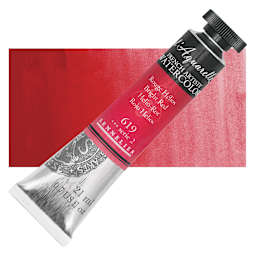 Sennelier French Artists' Watercolor - Bright Red, 21 ml, Tube and swatch