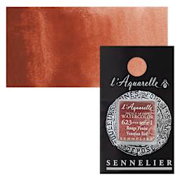 Sennelier French Artists' Watercolor - Venetian Red, Half Pan and swatch