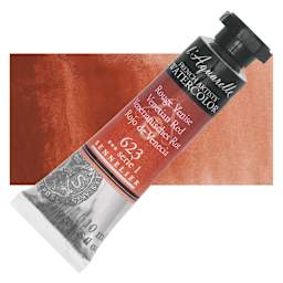Sennelier French Artists' Watercolor - Venetian Red, 10 ml Tube and swatch
