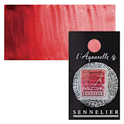 Sennelier French Artists' Watercolor - Quinacridone Red, Half Pan and swatch