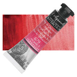 Sennelier French Artists' Watercolor - Quinacridone Red, 10 ml Tube and swatch
