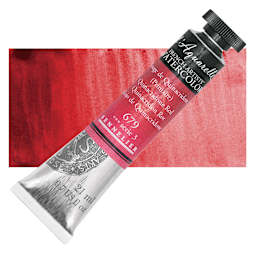 Sennelier French Artists' Watercolor - Quinacridone Red, 21 ml Tube and swatch