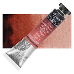 Sennelier French Artists' Watercolor - Permanent Alizarin Crimson Deep, 10 ml, Tube and swatch