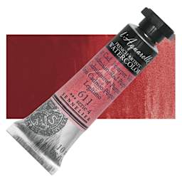 Sennelier French Artists' Watercolor - Cadmium Red Purple, 10 ml, Tube and swatch