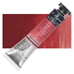 Sennelier French Artists' Watercolor - Cadmium Red Purple, 21 ml, Tube and swatch