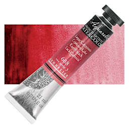 Sennelier French Artists' Watercolor - Crimson Lake, 21 ml, Tube and swatch