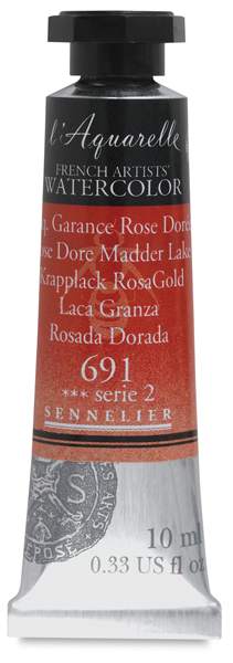 Sennelier French Artists' Watercolor - Rose Dore Madder Lake, 10 ml Tube