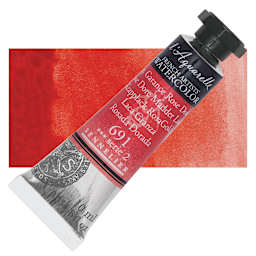 Sennelier French Artists' Watercolor - Rose Dore Madder Lake, 10 ml, Tube and swatch