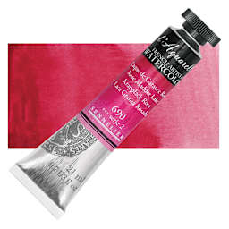 Sennelier French Artists' Watercolor - Rose Madder Lake, 21 ml Tube and swatch