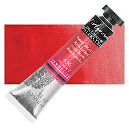 Sennelier French Artists' Watercolor - Sennelier Red, 21 ml Tube and swatch