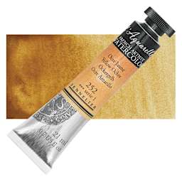 Sennelier French Artists' Watercolor - Yellow Ochre, 21 ml Tube and swatch