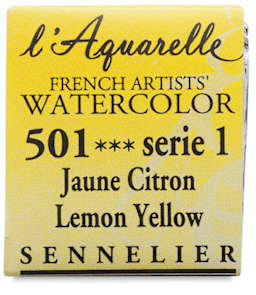 Sennelier French Artists' Watercolor - Lemon Yellow, Half Pan