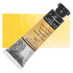Sennelier French Artists' Watercolor - Naples Yellow, 10 ml, Tube and swatch