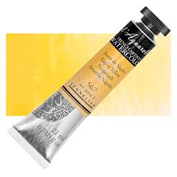 Sennelier French Artists' Watercolor - Naples Yellow, 21 ml, Tube and swatch