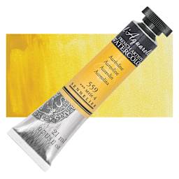 Sennelier French Artists' Watercolor - Aureoline, 21 ml, Tube and swatch