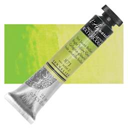 Sennelier French Artists' Watercolor - Bright Yellow Green, 21 ml, Tube and swatch