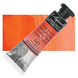 Sennelier French Artists' Watercolor - Sennelier Orange, 10 ml, Tube and swatch