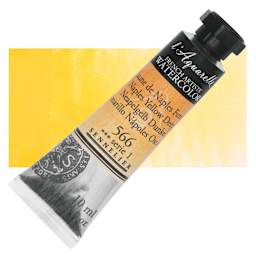Sennelier French Artists' Watercolor - Naples Yellow Deep, 10 ml, Tube and swatch
