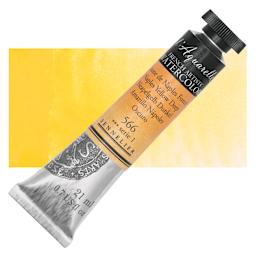 Sennelier French Artists' Watercolor - Naples Yellow Deep, 21 ml, Tube and swatch