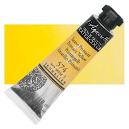 Sennelier French Artists' Watercolor - Primary Yellow, 10 ml, Tube and swatch