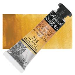 Sennelier French Artists' Watercolor - Light Yellow Ochre, 10 ml, Tube and swatch