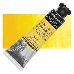 Sennelier French Artists' Watercolor - Sennelier Yellow Light, 10 ml, Tube and swatch