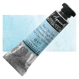 Sennelier French Artists' Watercolor - Iridescent Light Blue, 10 ml Tube and Swatch