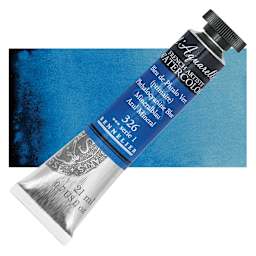 Sennelier French Artists' Watercolor - Phthalo Blue, 21 ml, Tube and swatch