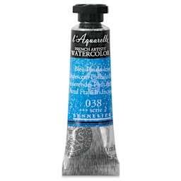 Sennelier French Artists' Watercolor - Iridescent Phthalo Blue, 10 ml Tube