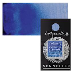 Sennelier French Artists' Watercolor - Ultramarine Deep, Half Pan and swatch