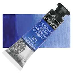 Sennelier French Artists' Watercolor - Cobalt Deep, 10 ml, Tube and swatch