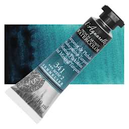 Sennelier French Artists' Watercolor - Phthalo Turquoise, 10 ml, Tube and swatch